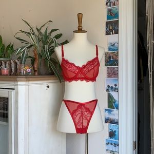 SHEIN Red 2 Piece Lingerie Set